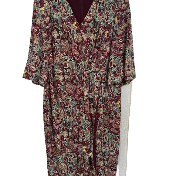 Ralph Lauren Multicolor Paisley Midi Dress Size 16 - Picture 8 of 10